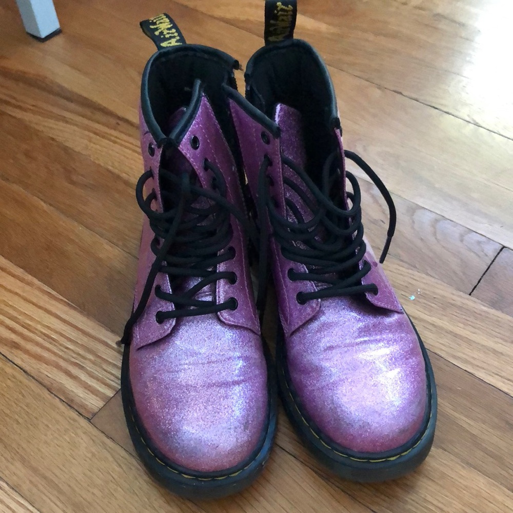 Sparkly pink Dr. Martens